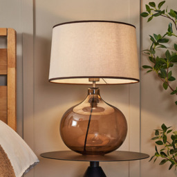 Petrice Large Smoked Brown Glass Table Lamp - thumbnail 3