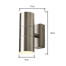 Jared Outdoor Up and Down Wall Light, Stainless Steel - thumbnail 7