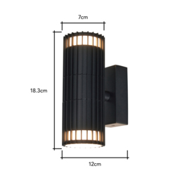 Zeb Outdoor Up and Down Wall Light, Black - thumbnail 7
