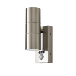Jared Outdoor Wall Light with PIR Sensor, Stainless Steel - thumbnail 1