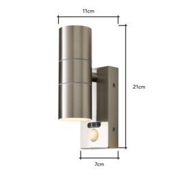 Jared Outdoor Wall Light with PIR Sensor, Stainless Steel - thumbnail 7