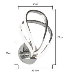 Alvar Overlapped Petals LED Wall Light, Chrome - thumbnail 9