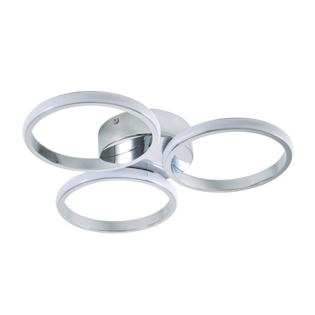 Sula LED Rings Bathroom Flush Ceiling Light, Chrome - image 1
