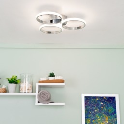 Sula LED Rings Bathroom Flush Ceiling Light, Chrome - thumbnail 3