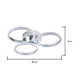 Sula LED Rings Bathroom Flush Ceiling Light, Chrome - thumbnail 7