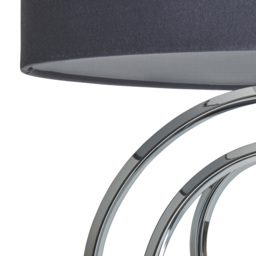 Saturn Swirl Base Table Lamp with Grey Shade, Chrome - thumbnail 9