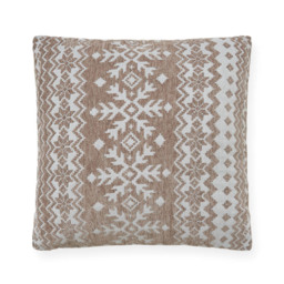 Christmas Fairisle Winter Snow Flake Cushion, Natural - thumbnail 3