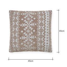 Christmas Fairisle Winter Snow Flake Cushion, Natural - thumbnail 6