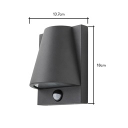 Wilbur Outdoor Wall Light with PIR Sensor, Anthracite - thumbnail 7