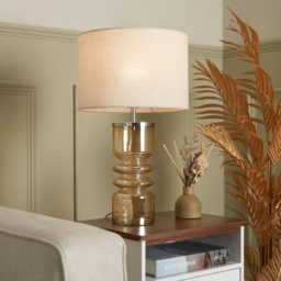 Willow Ribbed Glass Table Lamp, Champagne - thumbnail 3