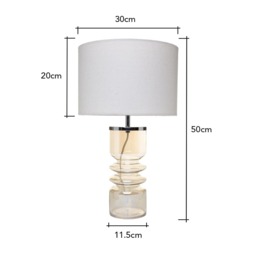 Willow Ribbed Glass Table Lamp, Champagne - thumbnail 8