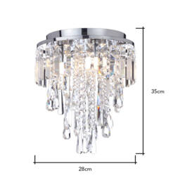Bresna 3 Light Medium Flush, Chrome - thumbnail 8