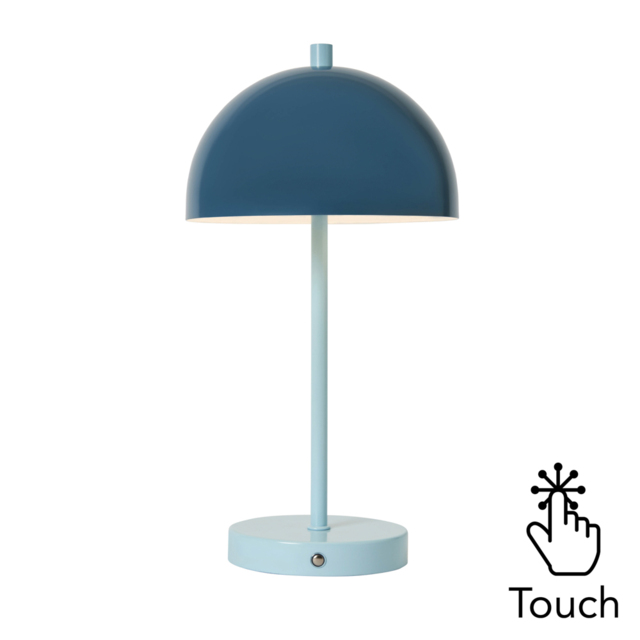 Alesia Rechargeable Mushroom Table Lamp, Blue - image 1