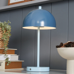 Alesia Rechargeable Mushroom Table Lamp, Blue - thumbnail 4