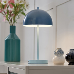 Alesia Rechargeable Mushroom Table Lamp, Blue - thumbnail 3