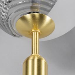 Emile Wall Light with Smoked and Opal Glass Shades, Satin Brass - thumbnail 6
