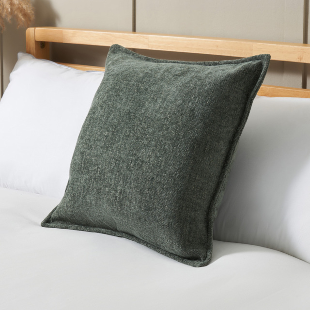 Oxford Chenille Cushion, Green - image 1