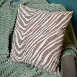 Zebra Print Cushion, Natural - thumbnail 4