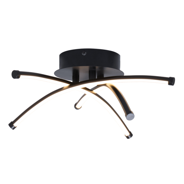 Aalto Cross Arms LED Flush Ceiling Light, Satin Black - image 1