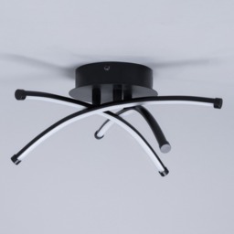 Aalto Cross Arms LED Flush Ceiling Light, Satin Black - thumbnail 5