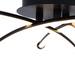 Aalto Cross Arms LED Flush Ceiling Light, Satin Black - thumbnail 8