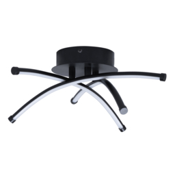 Aalto Cross Arms LED Flush Ceiling Light, Satin Black - thumbnail 7