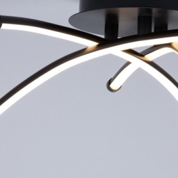 Aalto Cross Arms LED Flush Ceiling Light, Satin Black - thumbnail 6