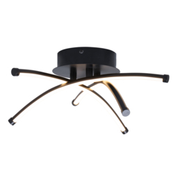 Aalto Cross Arms LED Flush Ceiling Light, Satin Black - thumbnail 1