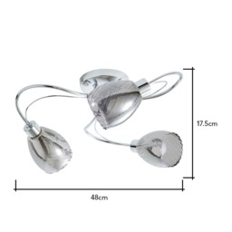 Arya Tangle Bathroom Flush Ceiling Light, Chrome - thumbnail 7