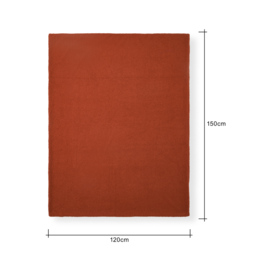 Really Soft Teddy Bear Fleece Throw, Burnt Orange - thumbnail 7