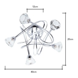 Marianne Large Flush Ceiling Light, Chrome - thumbnail 7