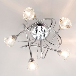 Marianne Large Flush Ceiling Light, Chrome - thumbnail 4