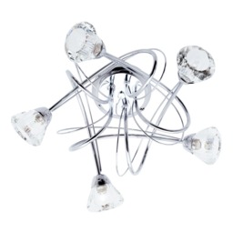 Marianne Large Flush Ceiling Light, Chrome