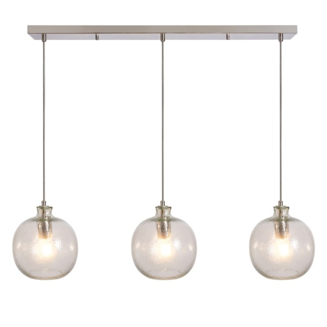 Alfie Bobble Glass 3 Light Pendant Bar, Clear - image 1