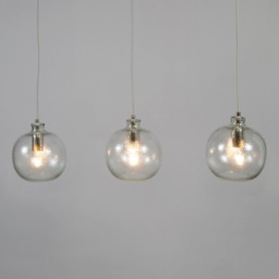 Alfie Bobble Glass 3 Light Pendant Bar, Clear - thumbnail 4