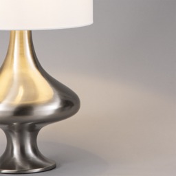 Caen Spun Table Lamp with White Shade, Satin Nickel - thumbnail 6