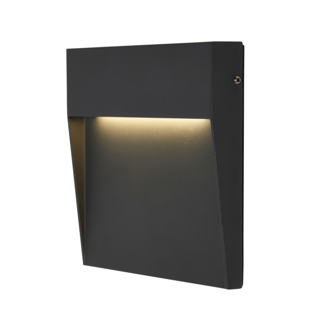 Zak Outdoor LED 16cm Square Wall Light, Anthracite - image 1