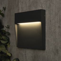 Zak Outdoor LED 16cm Square Wall Light, Anthracite - thumbnail 3