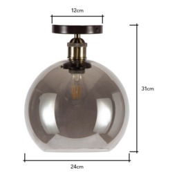 Carter Industrial Flush Ceiling Light, Bronze - thumbnail 9