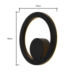 Sergio Outdoor LED Circular Wall Light, Black - thumbnail 7