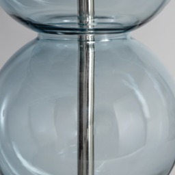 Metro Ball Stacked Table Lamp with Blue Glass Base, Nickel - thumbnail 6