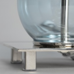 Metro Ball Stacked Table Lamp with Blue Glass Base, Nickel - thumbnail 7
