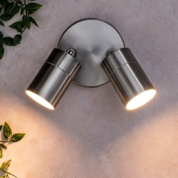 Jared Twin Outdoor Wall Light, Stainless Steel - thumbnail 3
