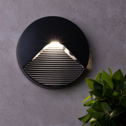 Burray LED Round Surface Brick Wall Light, Anthracite - thumbnail 3