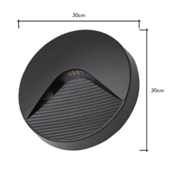 Burray LED Round Surface Brick Wall Light, Anthracite - thumbnail 7