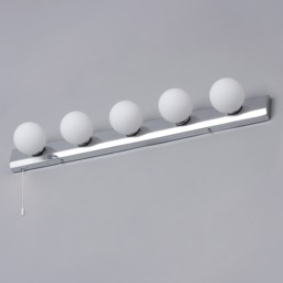 Lara Hollywood Style Bathroom Wall Light, Chrome - thumbnail 5