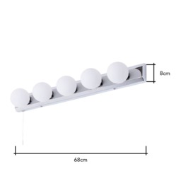 Lara Hollywood Style Bathroom Wall Light, Chrome - thumbnail 7