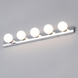 Lara Hollywood Style Bathroom Wall Light, Chrome - thumbnail 4