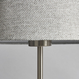 Stassy Tripod Feet Table Lamp with Grey Shade, Satin Nickel - thumbnail 6