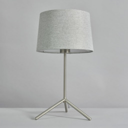 Stassy Tripod Feet Table Lamp with Grey Shade, Satin Nickel - thumbnail 5